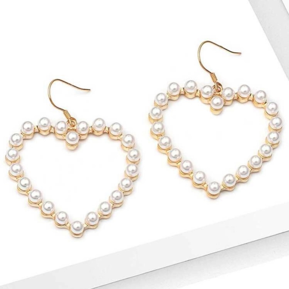 COPY - Open heart shape drop earrings